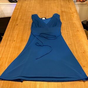Chic Blue Sleeveless Mini Dress